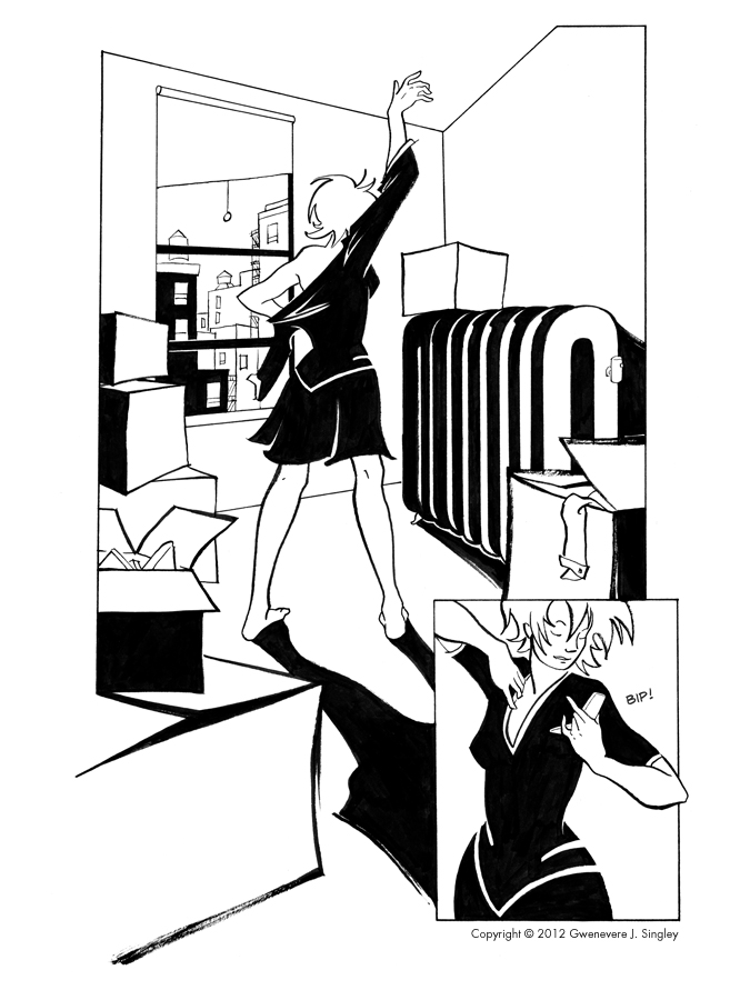 Wayward Queen comic page, Chapter 1 Page 1, Copyright 2012 Gwenevere J. Singley