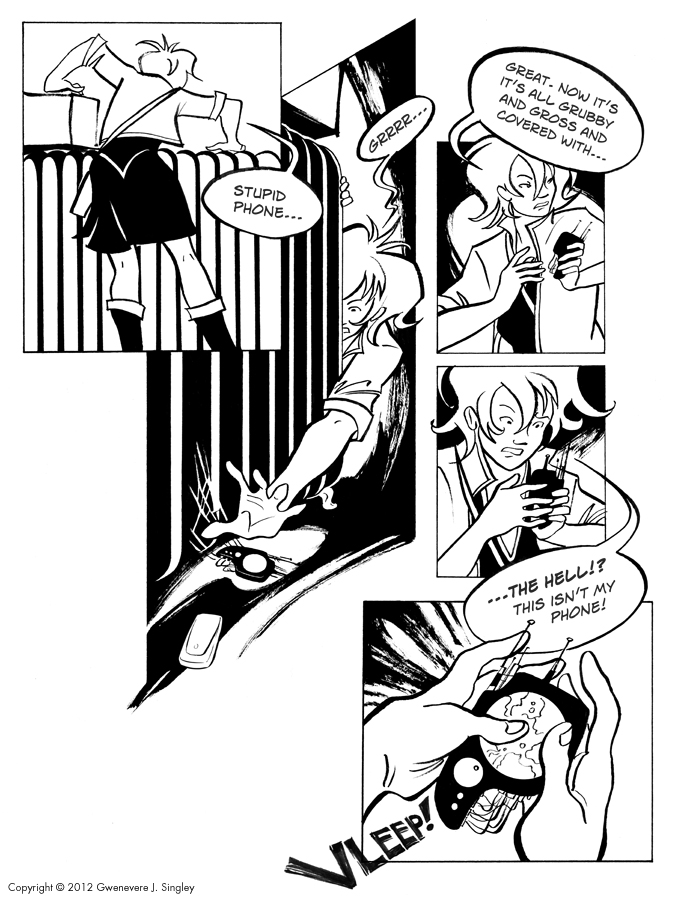 Wayward Queen comic page, Chapter 1 Page 3, Copyright 2012 Gwenevere J. Singley